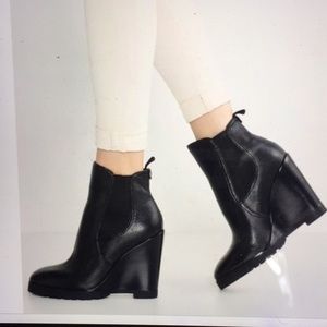 Michael Kors Thea black wedge booties
